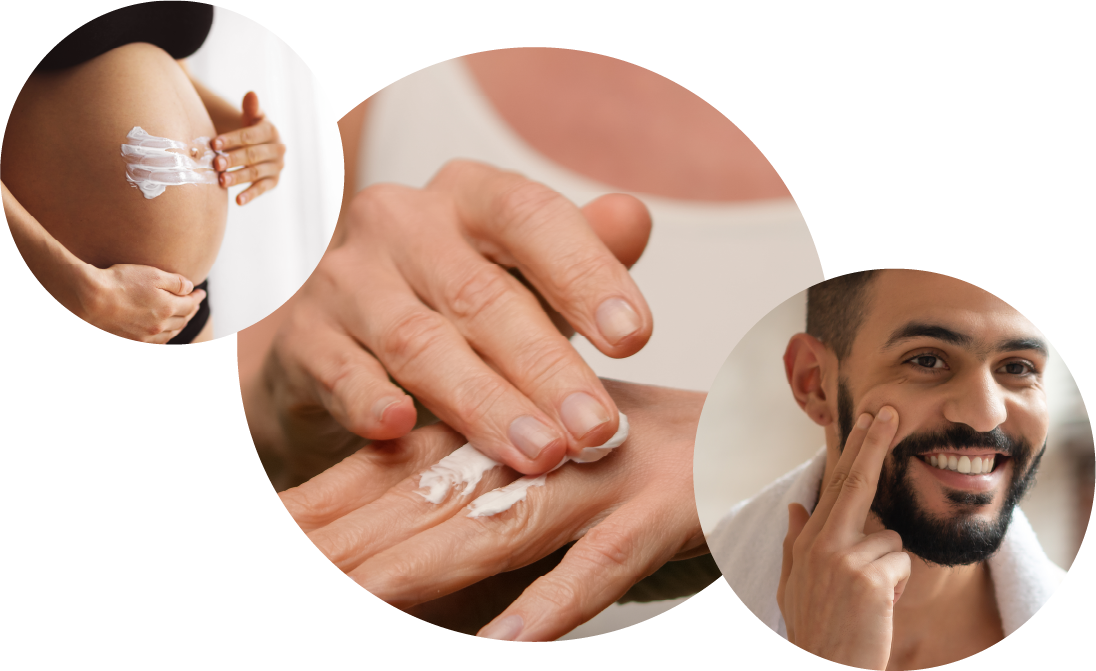 people using skincare products