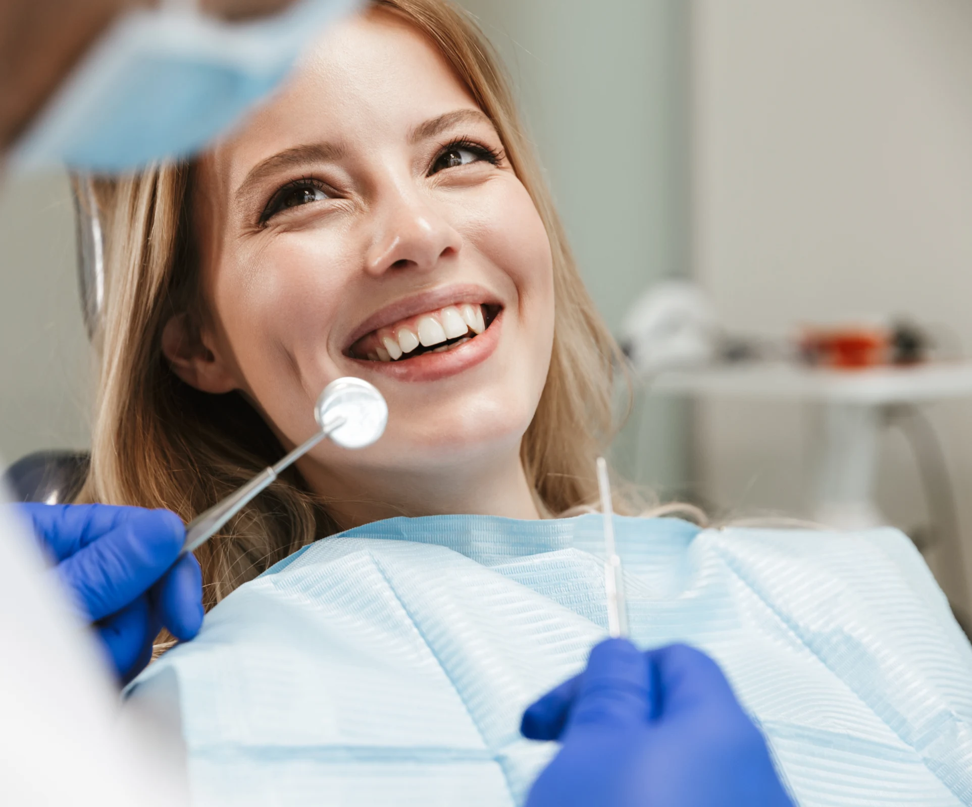 A woman getting a dental procedure
