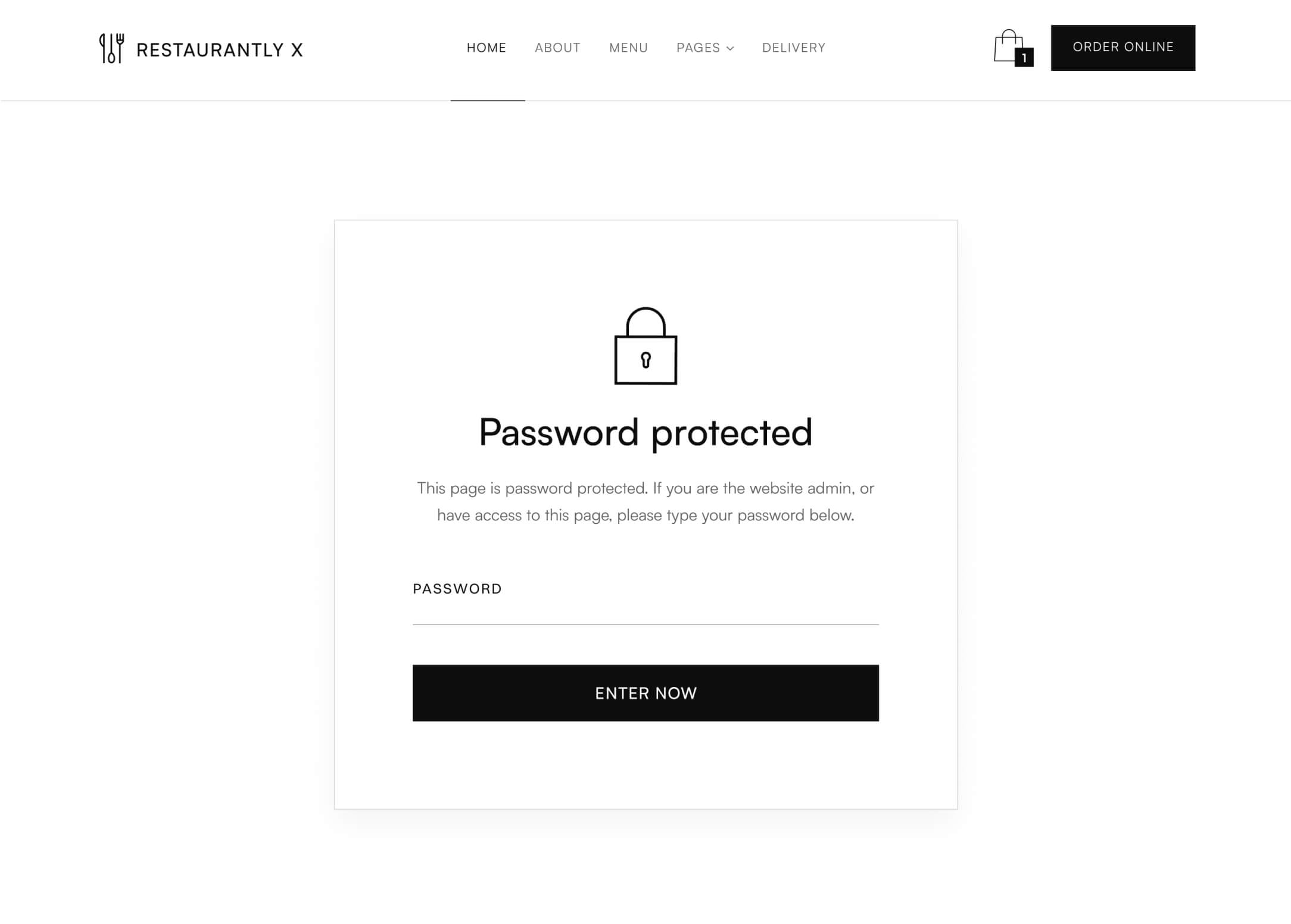 Password Protected - Restaurantly X Webflow Template