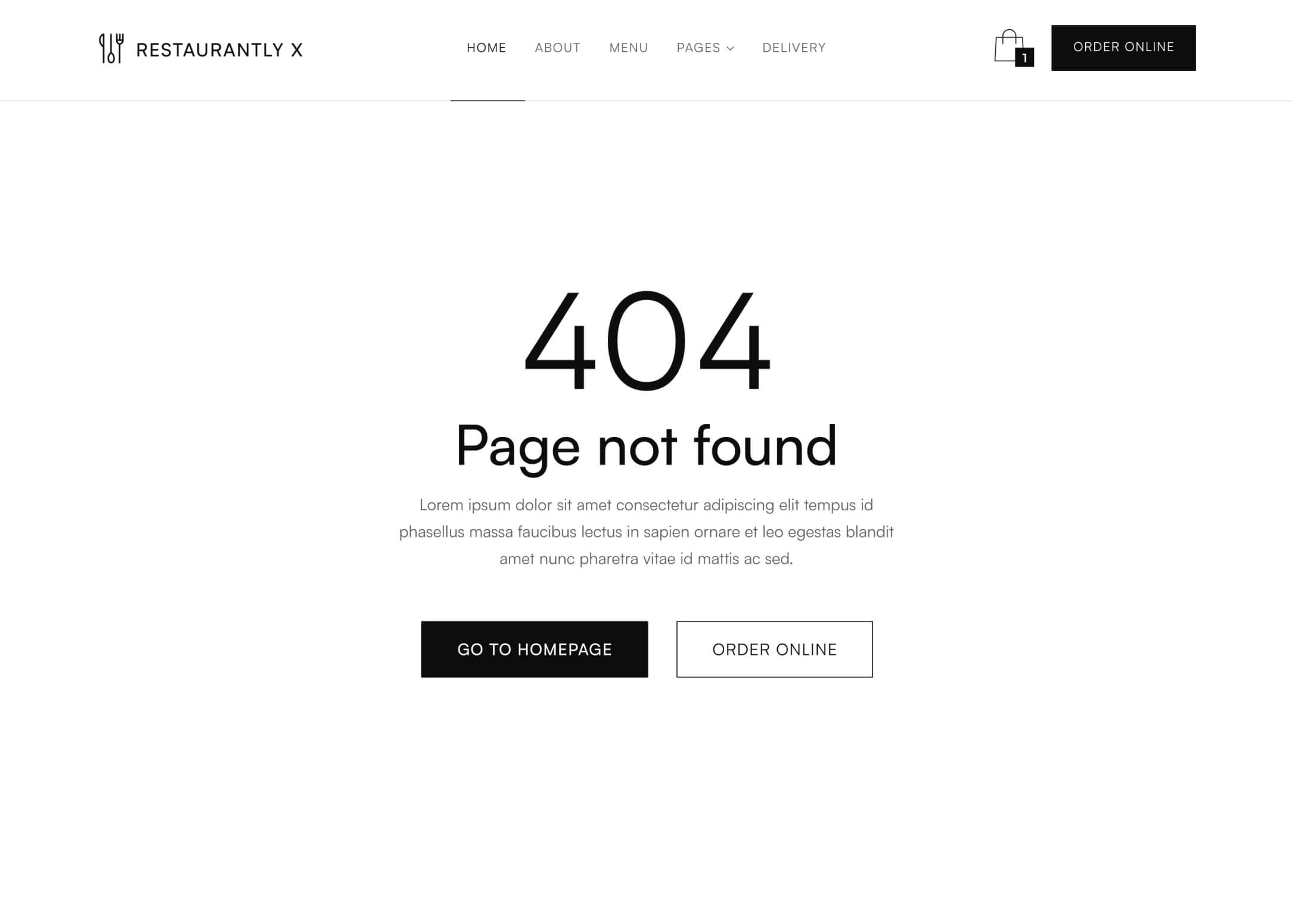404 Not Found - Restaurantly X Webflow Template