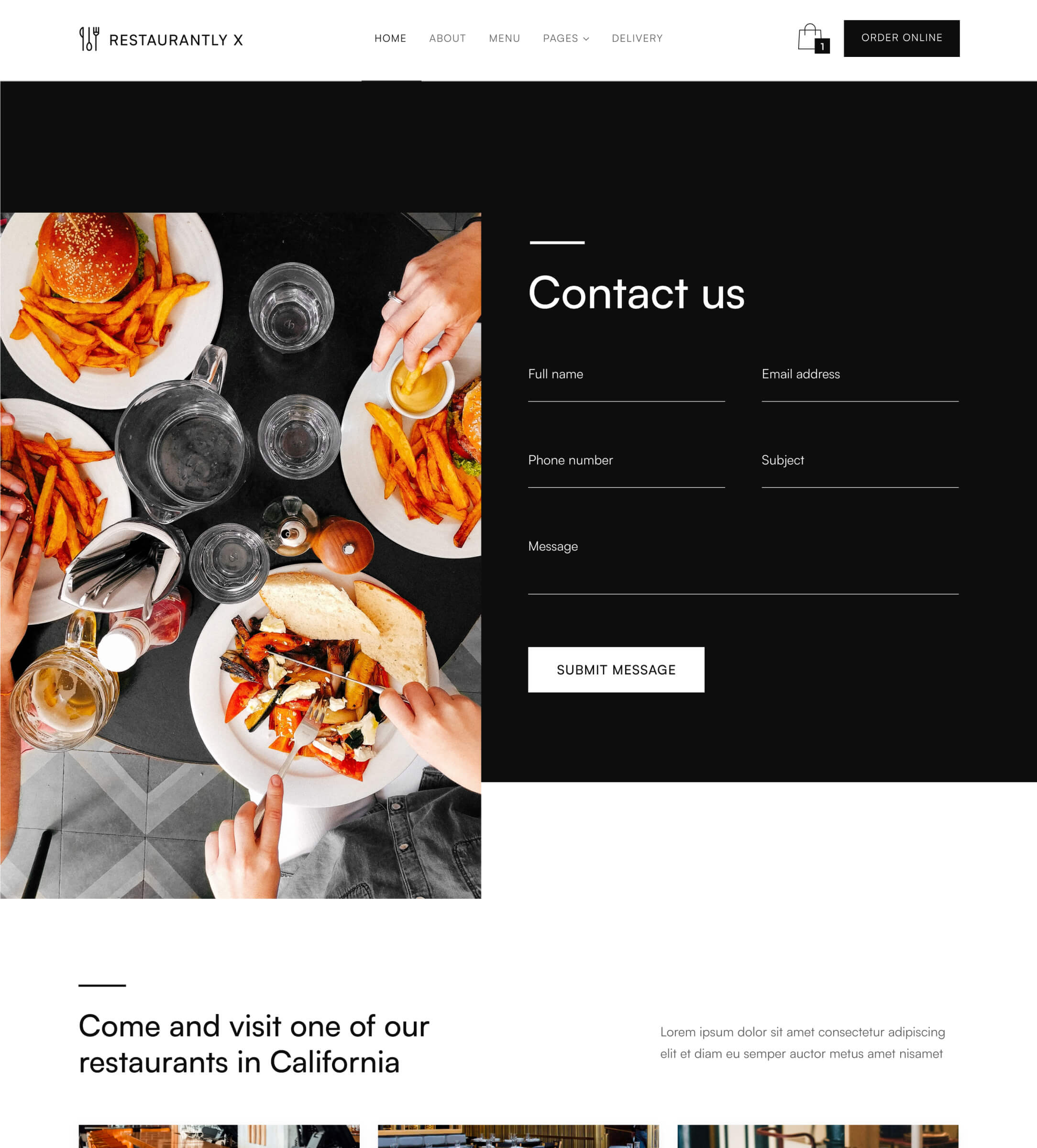 Contact V1 - Restaurantly X Webflow Template