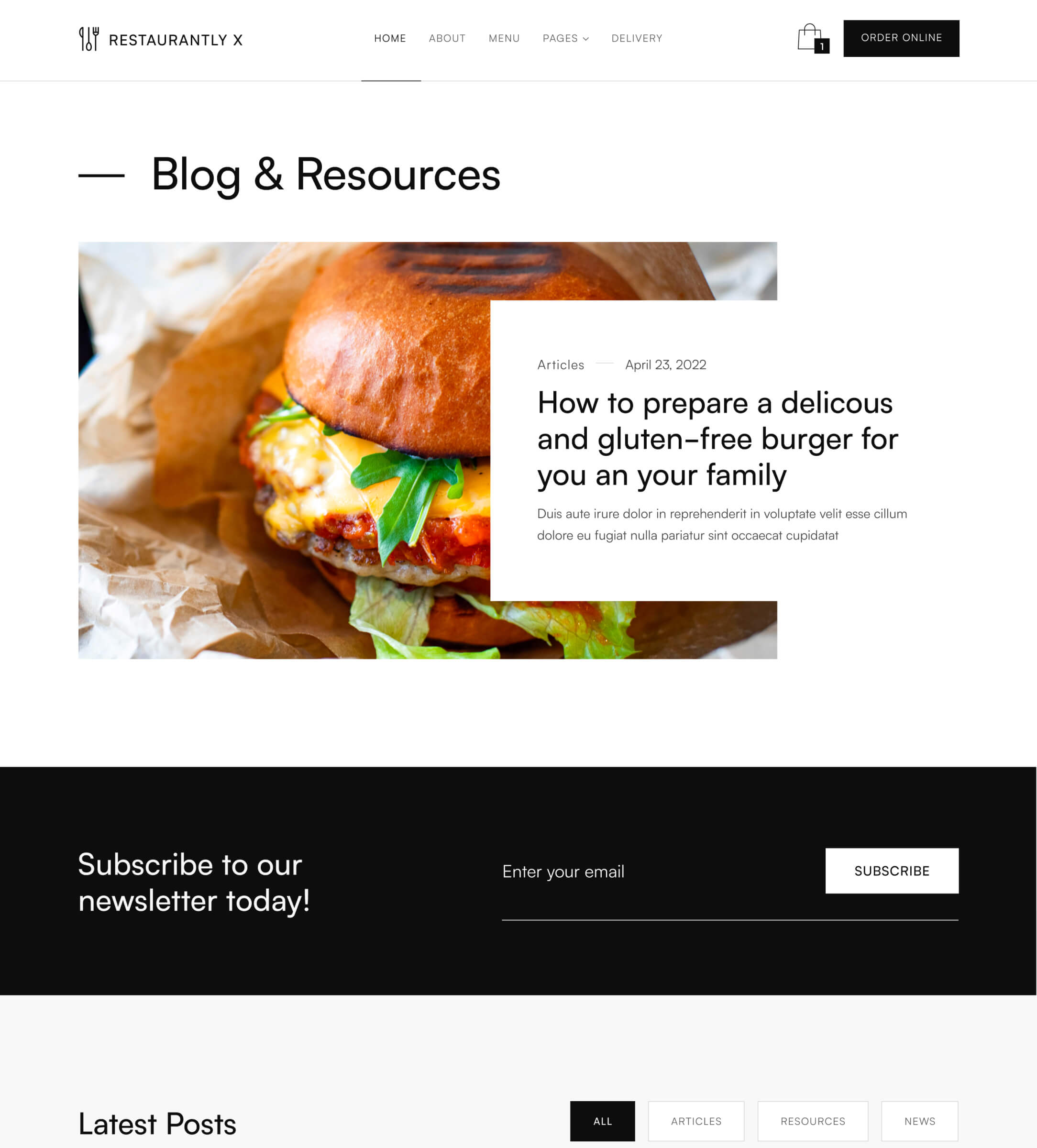 Blog - Restaurantly X Webflow Template