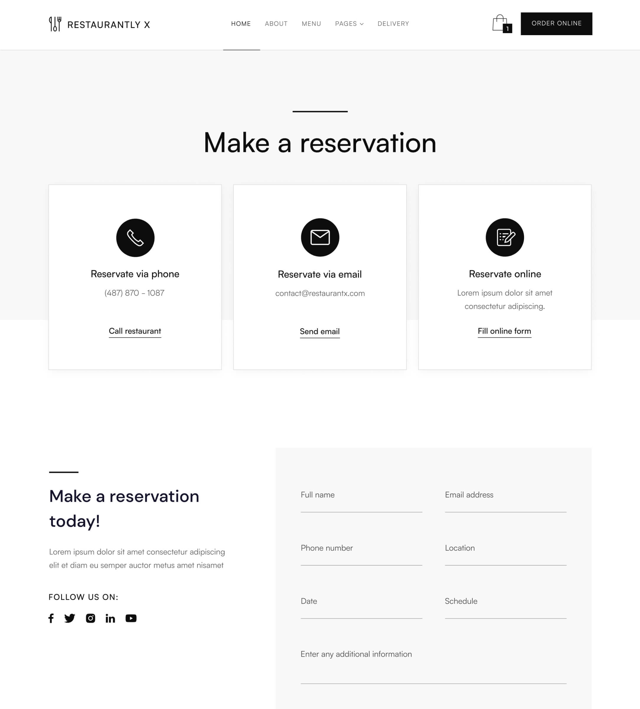 Contact V2 - Restaurantly X Webflow Template