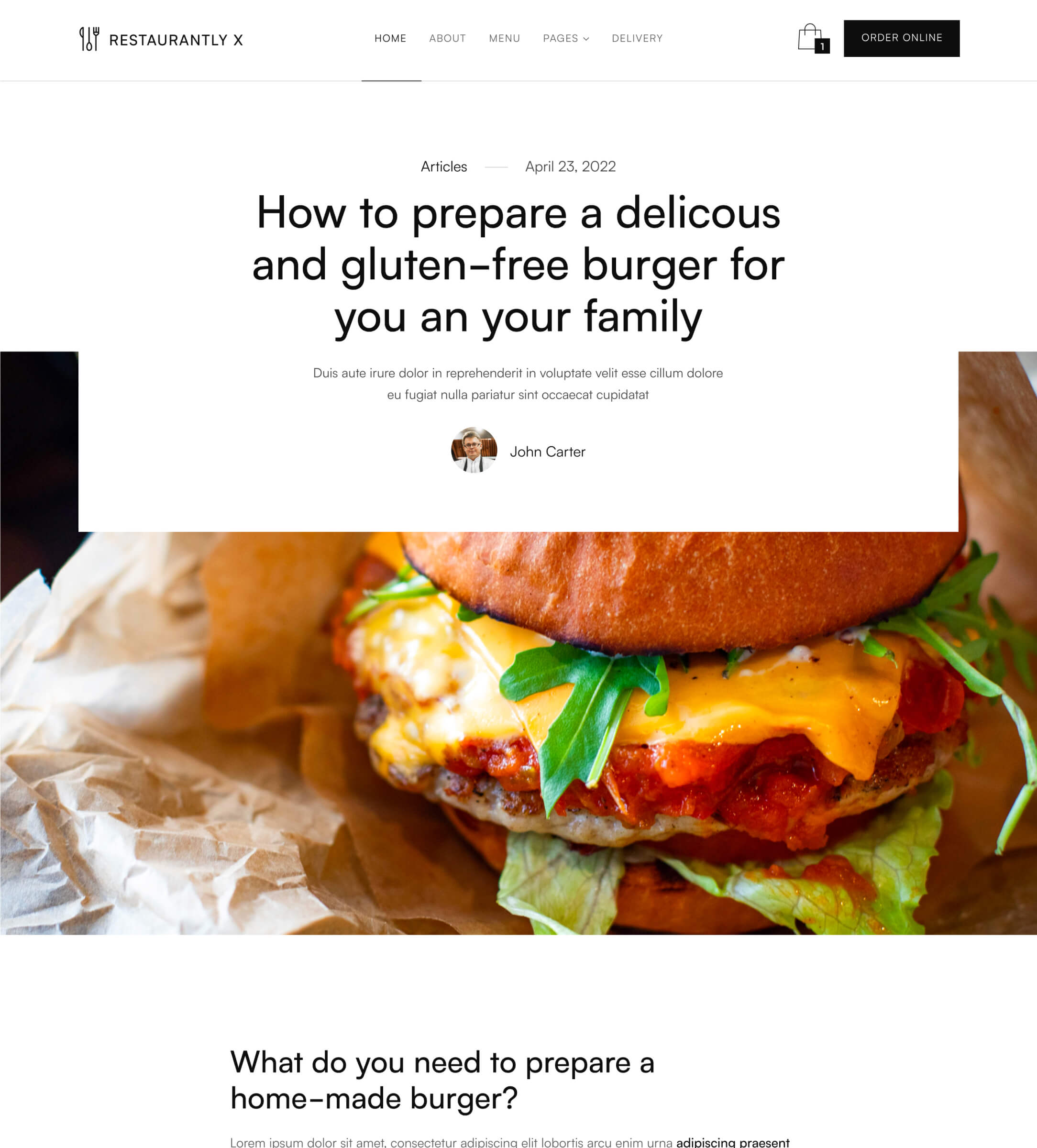 Blog Post - Restaurantly X Webflow Template