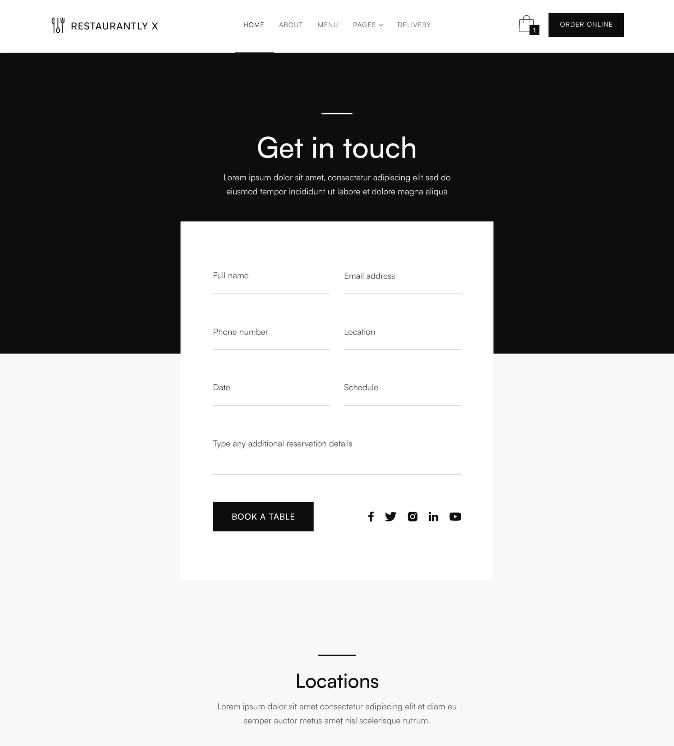 Contact V3 - Restaurantly X Webflow Template