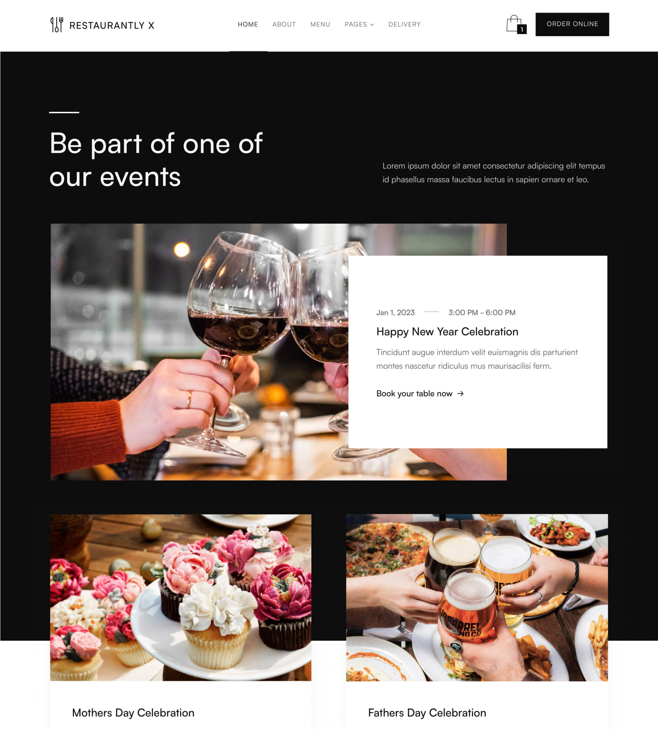 Events - Restaurantly X Webflow Template