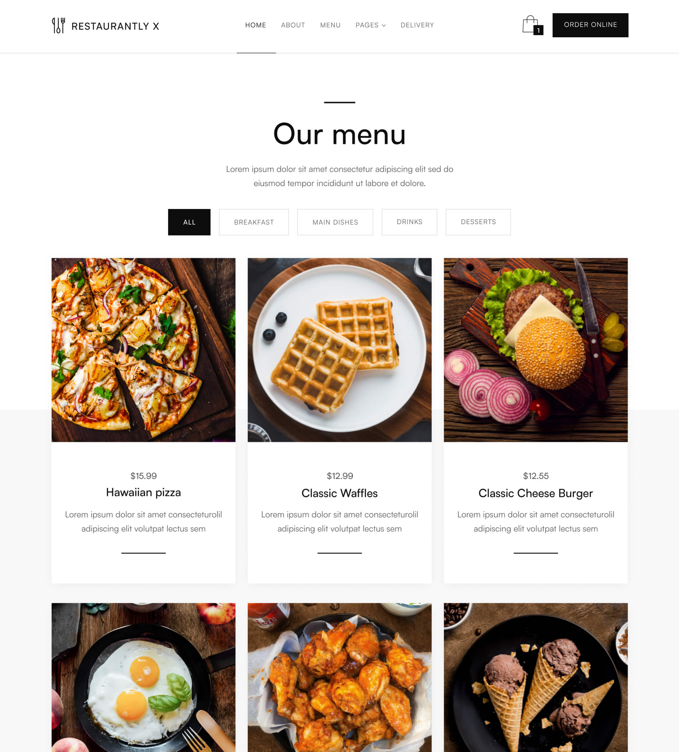 Menu V1 - Restaurantly X Webflow Template