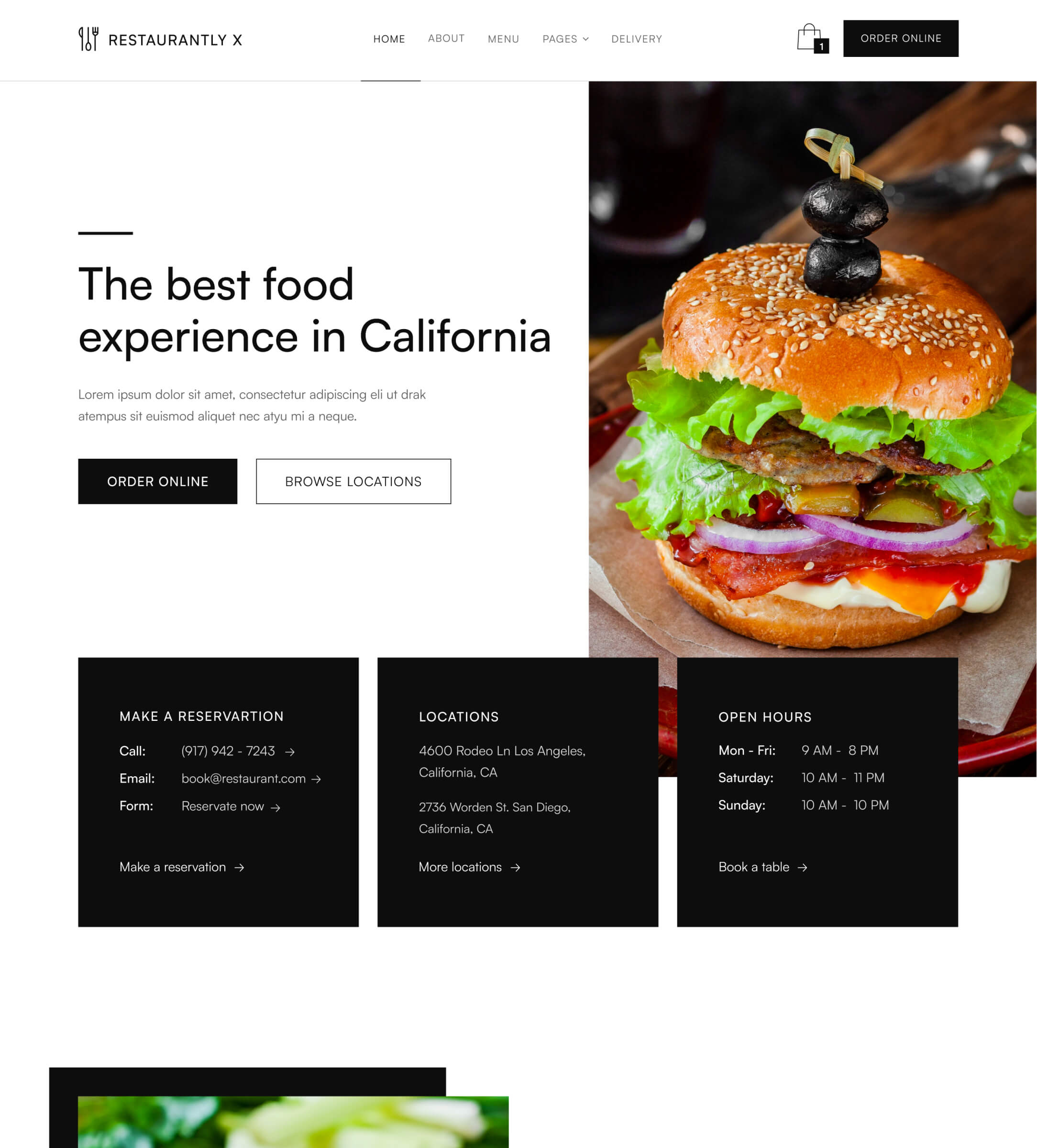 Home V1 - Restaurantly X Webflow Template