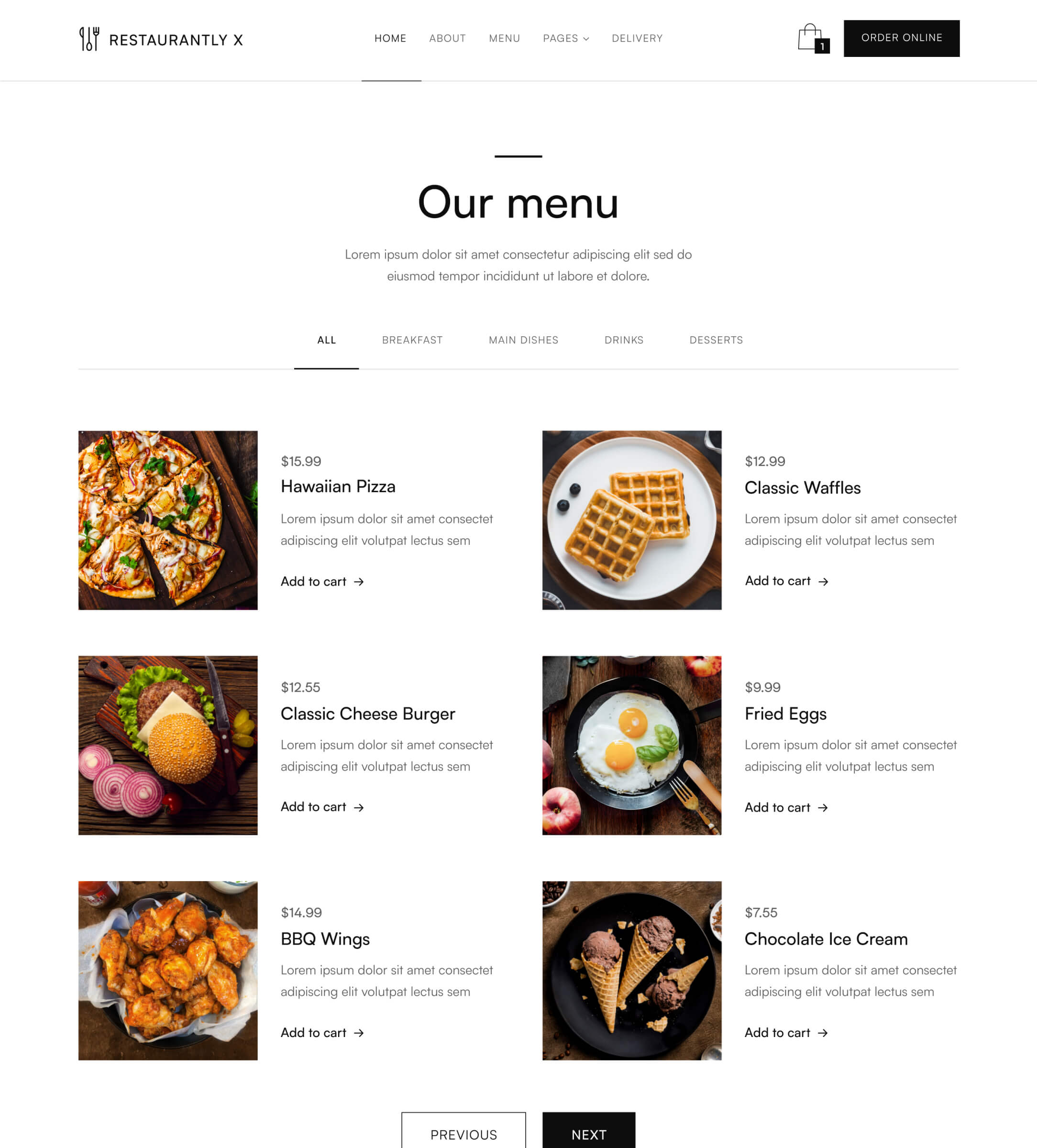 Menu V3 - Restaurantly X Webflow Template