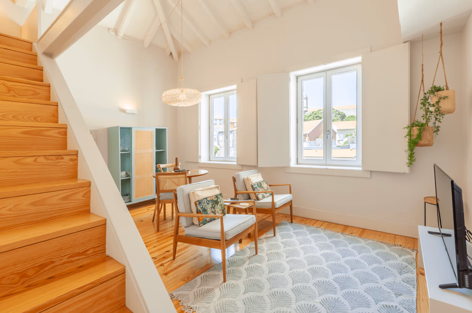 Very light house in a open space.