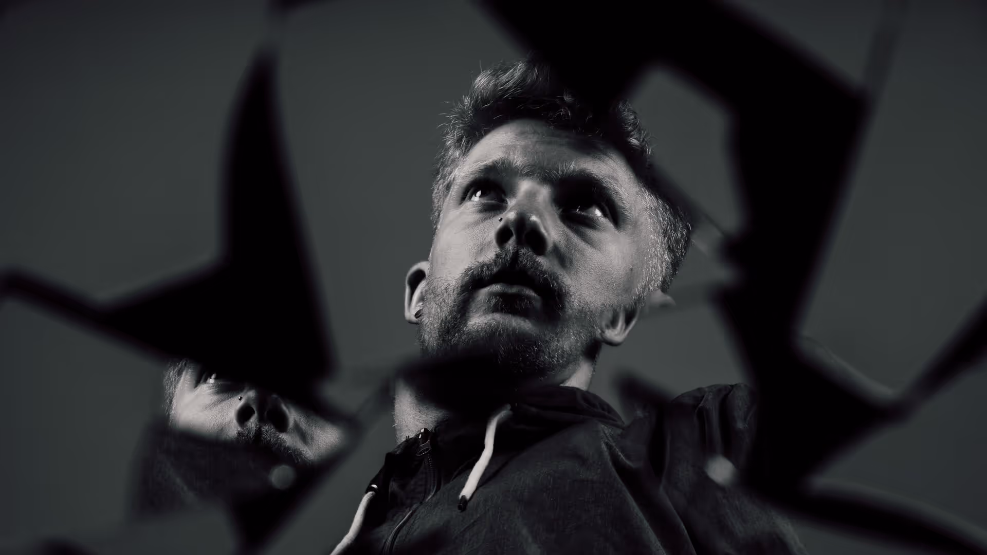 Artist black and white photo of r0kitman