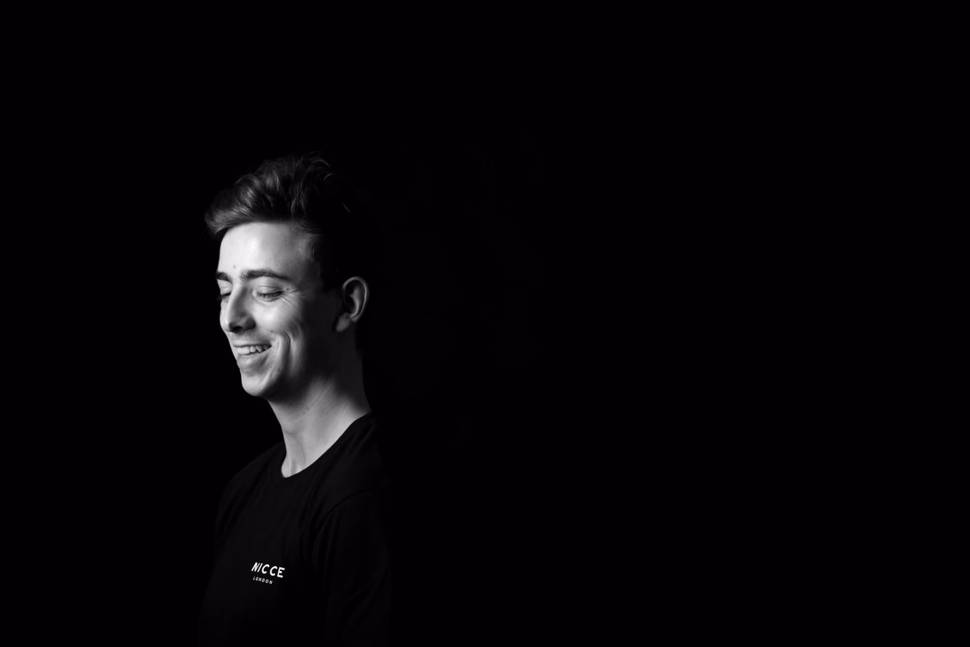 low key portrait with space for copy