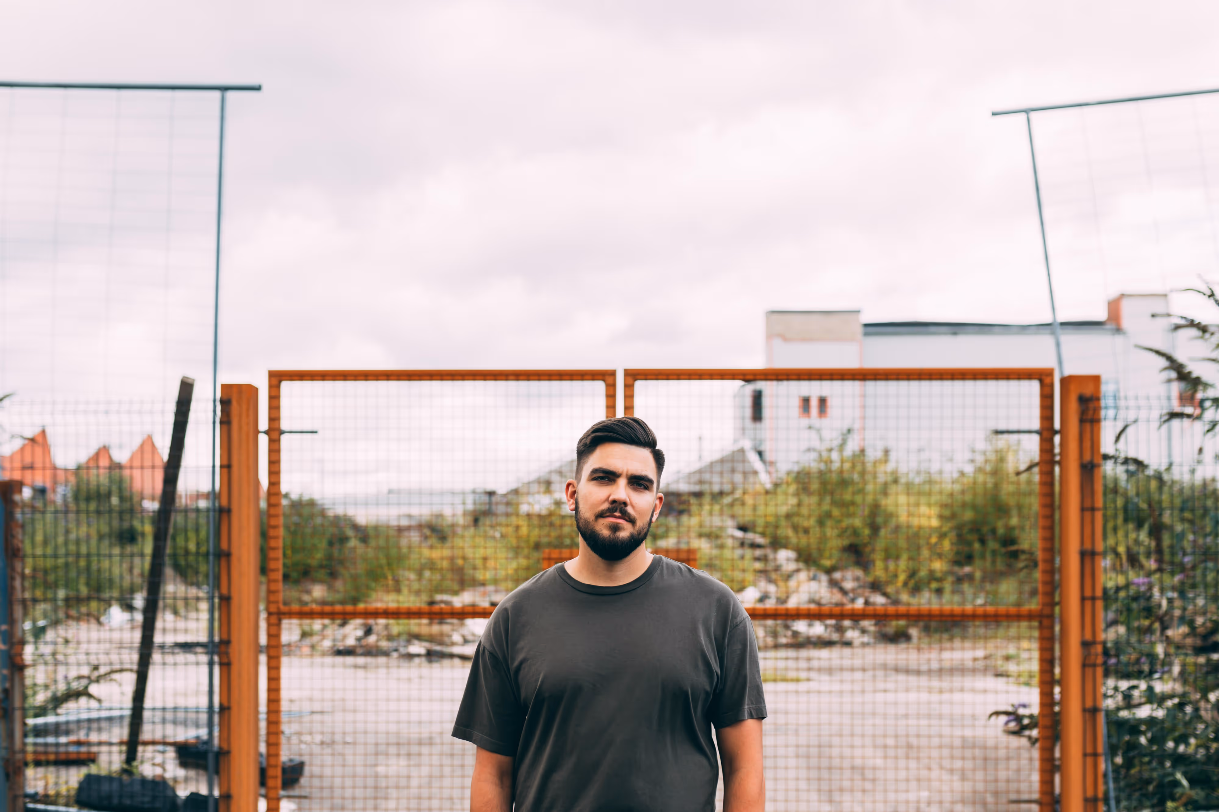 male dj posing for epk image in manchester