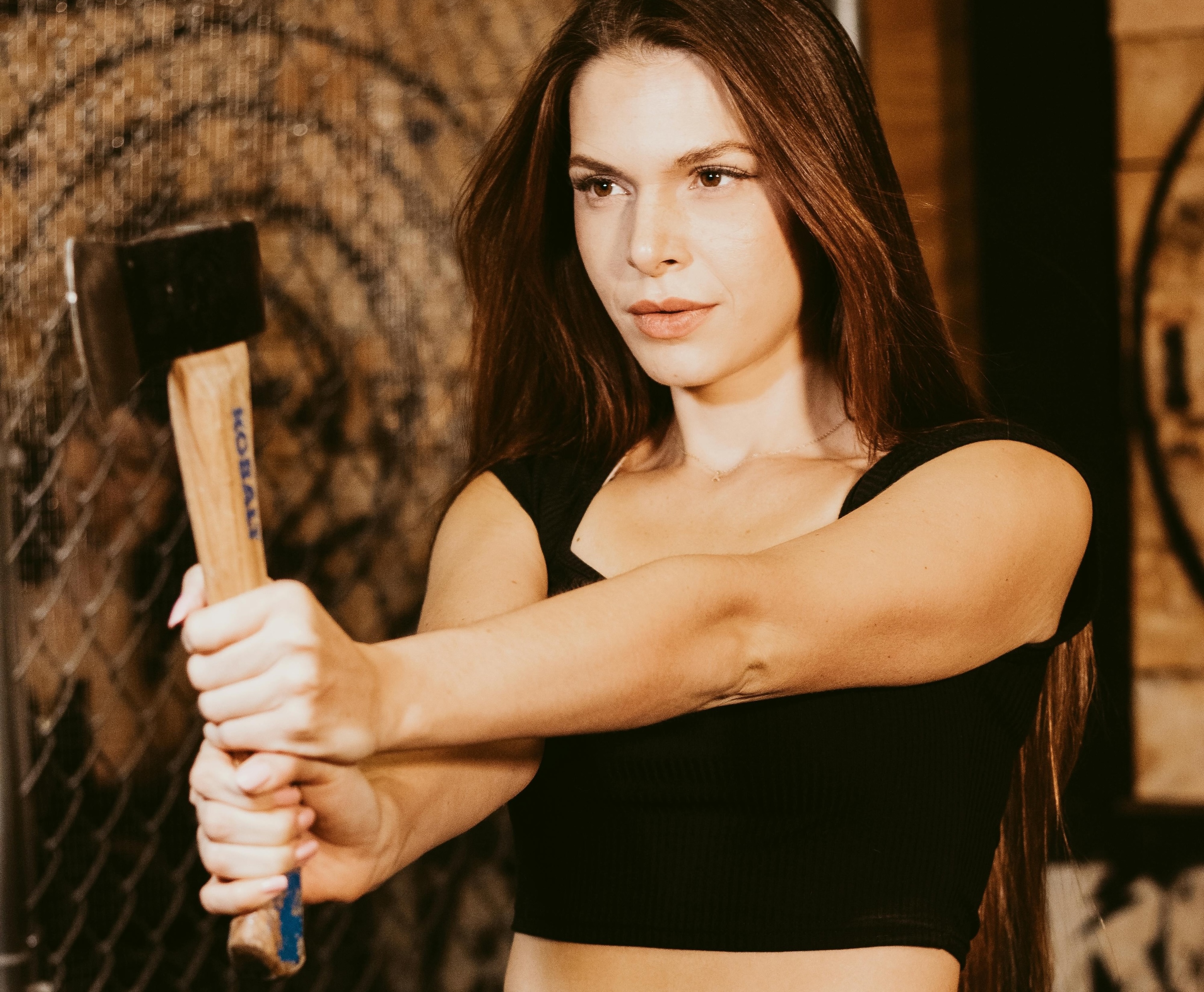 Axe Throwing Stock Photo