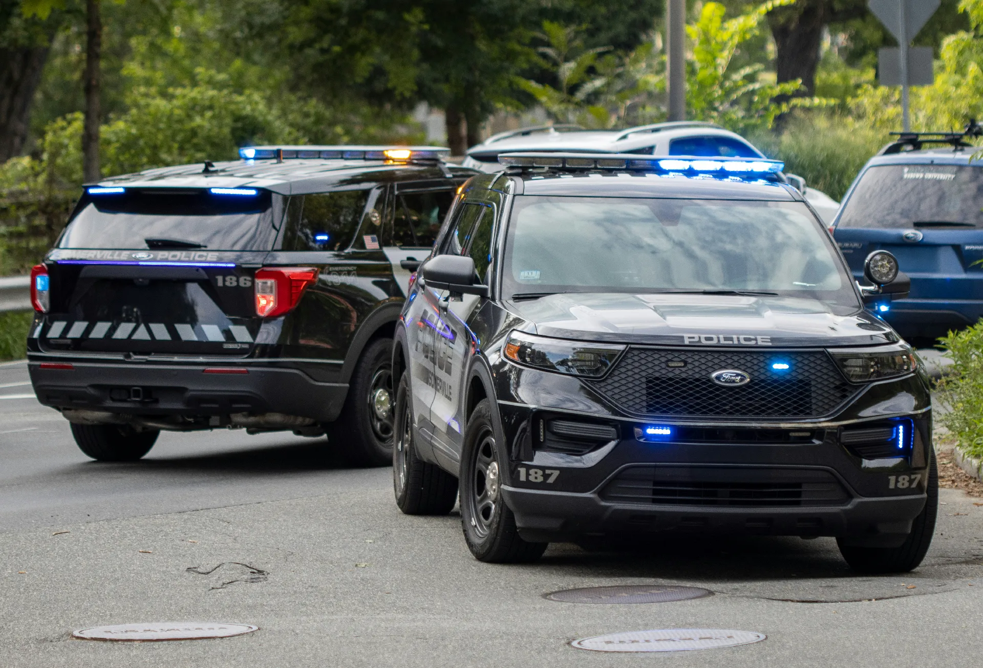 a police cars parked on the street
