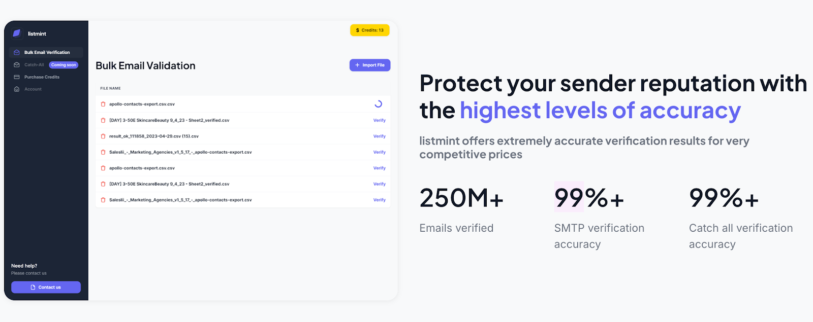 Listmint bulk email validation