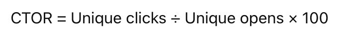 Click-to-open rate formula