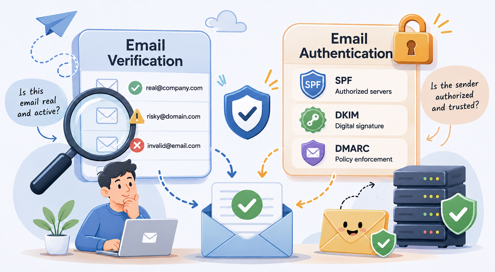 Email Authentication vs Email Verification