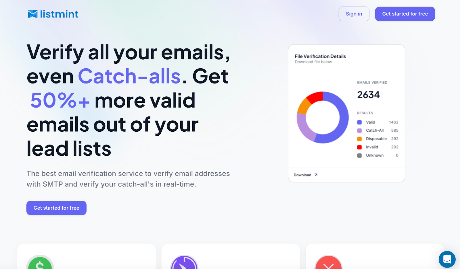 Listmint homepage.