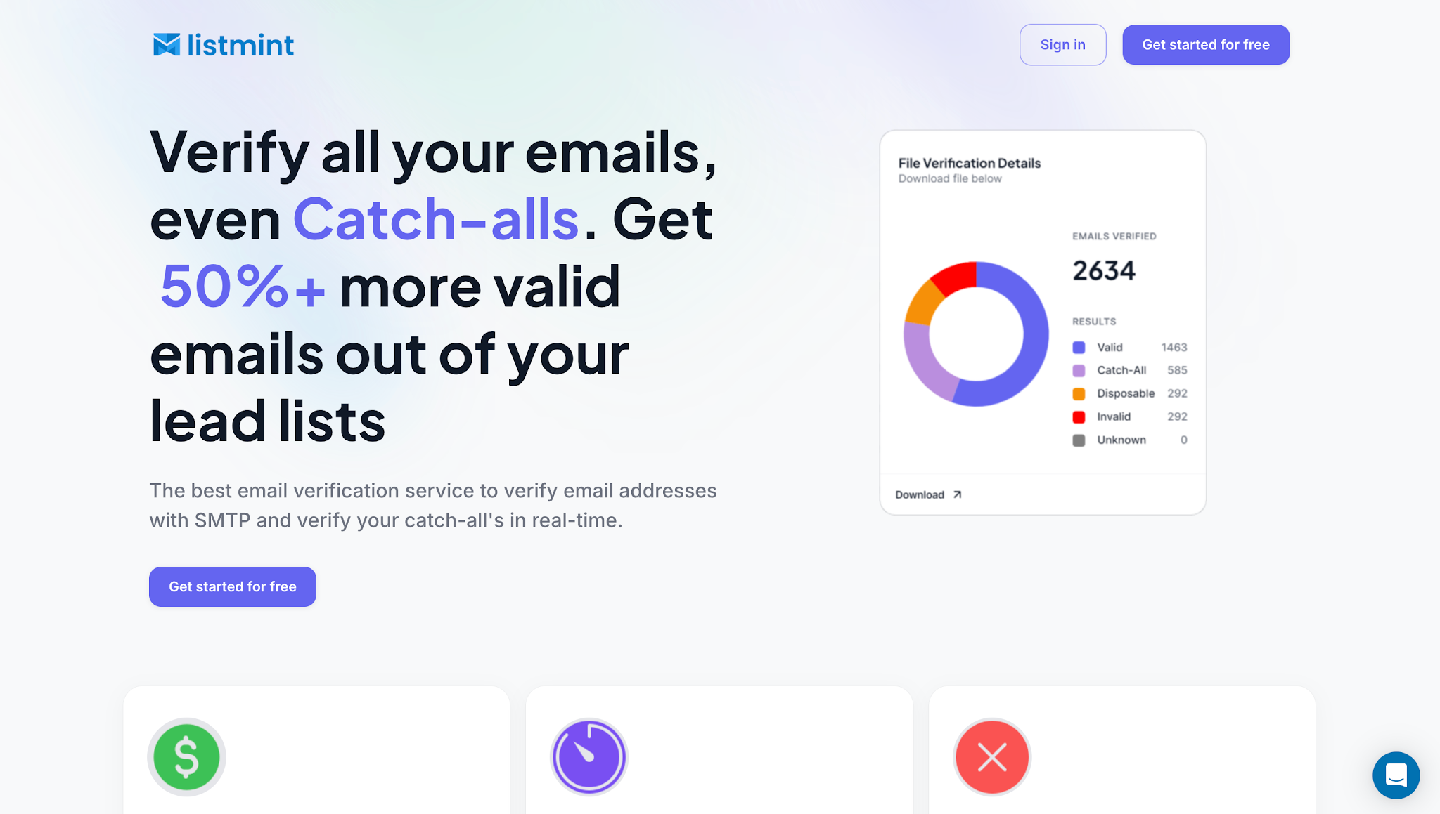 Listmint homepage.