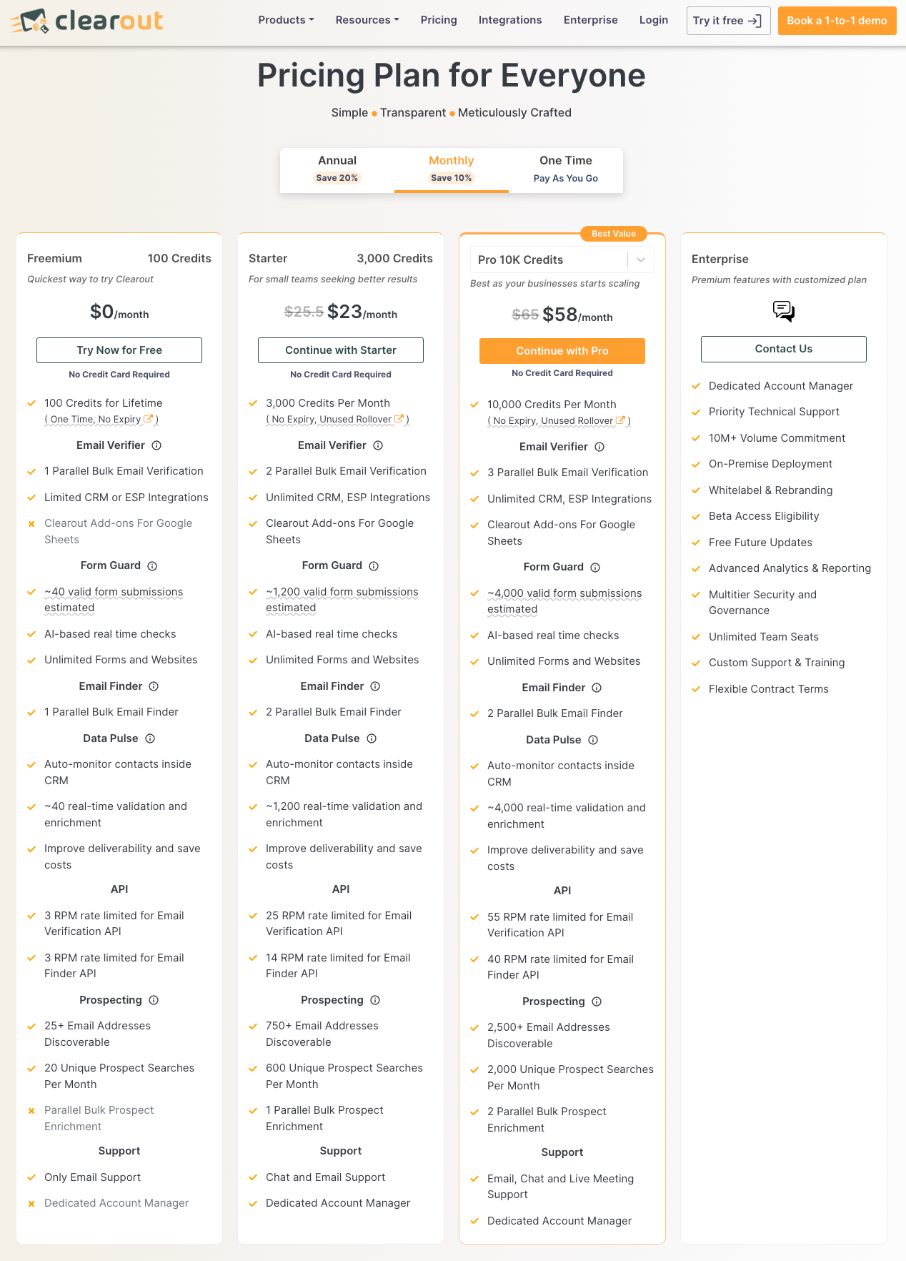 Clearout Pricing