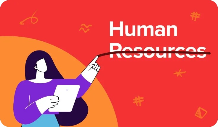 A woman writing on a clipboard with the words human resources.