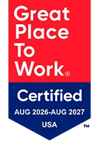 Great Place to Work Certified badge for USA valid from November 2025 to November 2026.