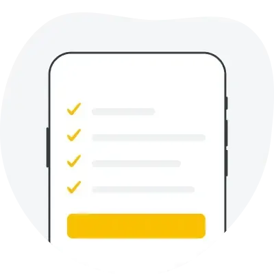 An illustration of a phone with a checklist on the screen