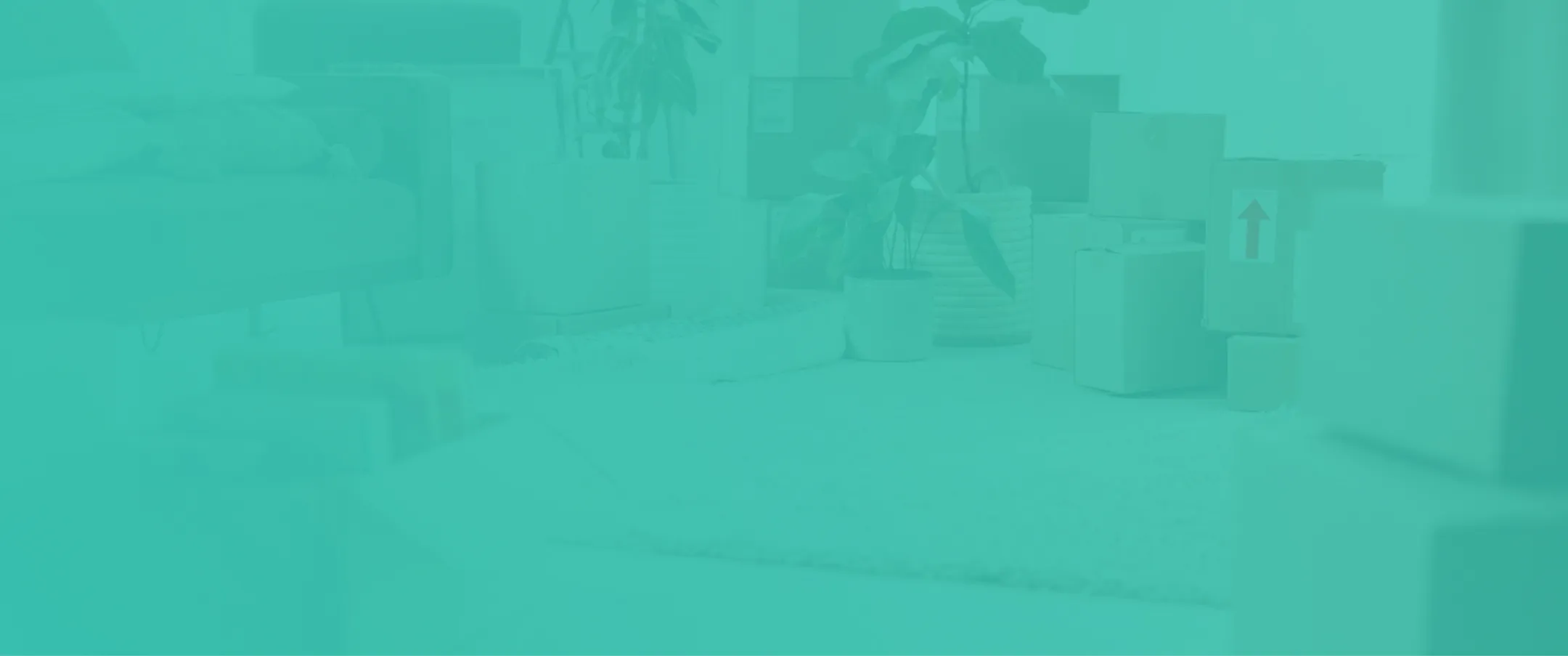 Teal overlay background – decluttering workspace section