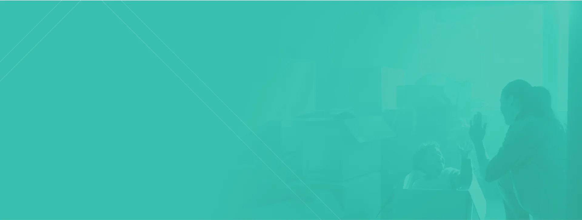 Teal background graphic – decluttering call-to-action section