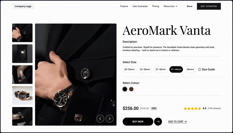 webflow zeltac slider template for product gallery