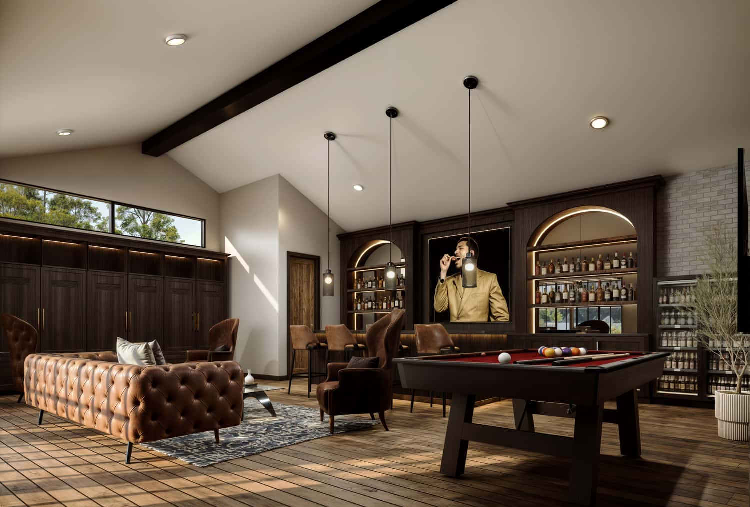 Trailhead Venues wedding venue groom's lounge.