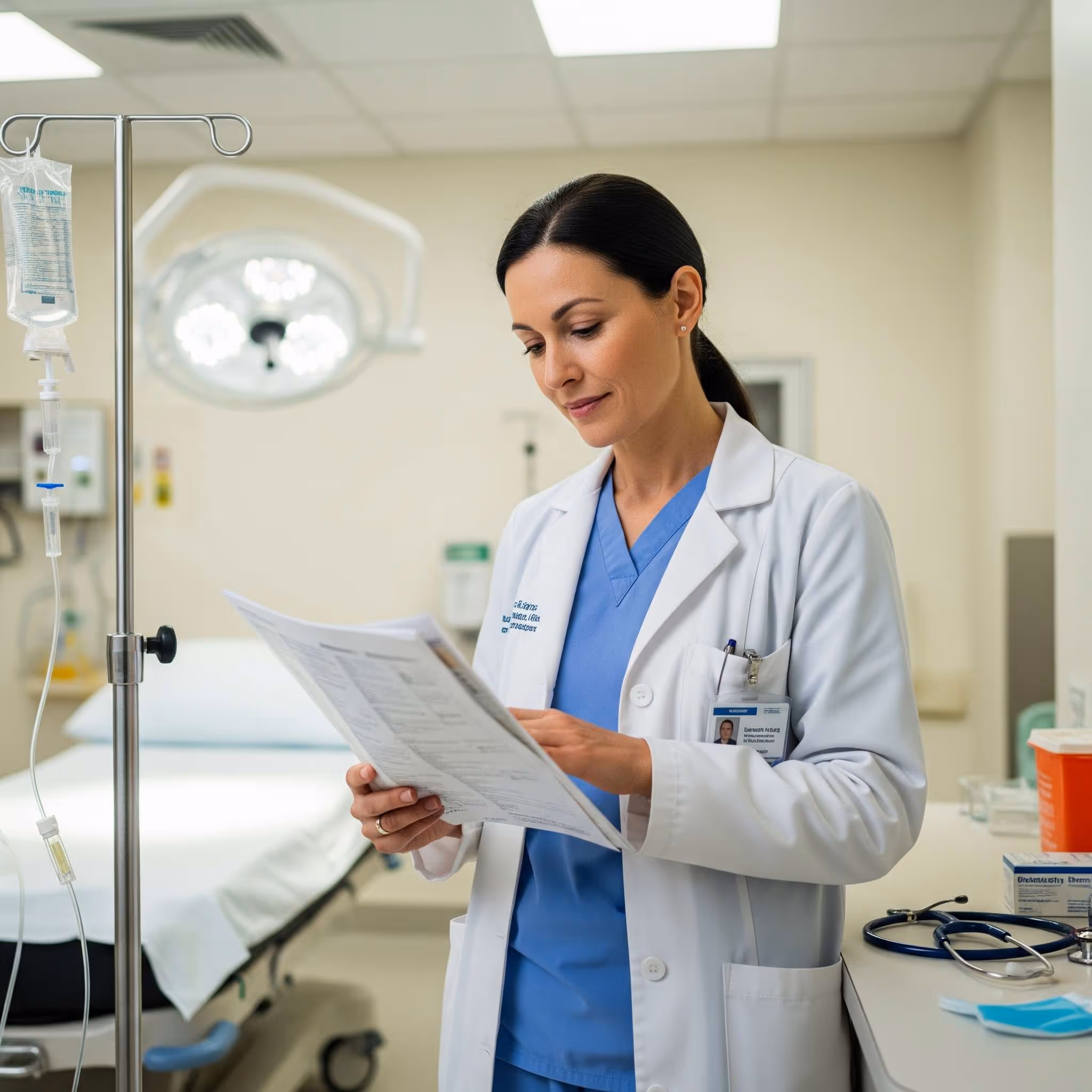 Un médecin qui consulte des documents