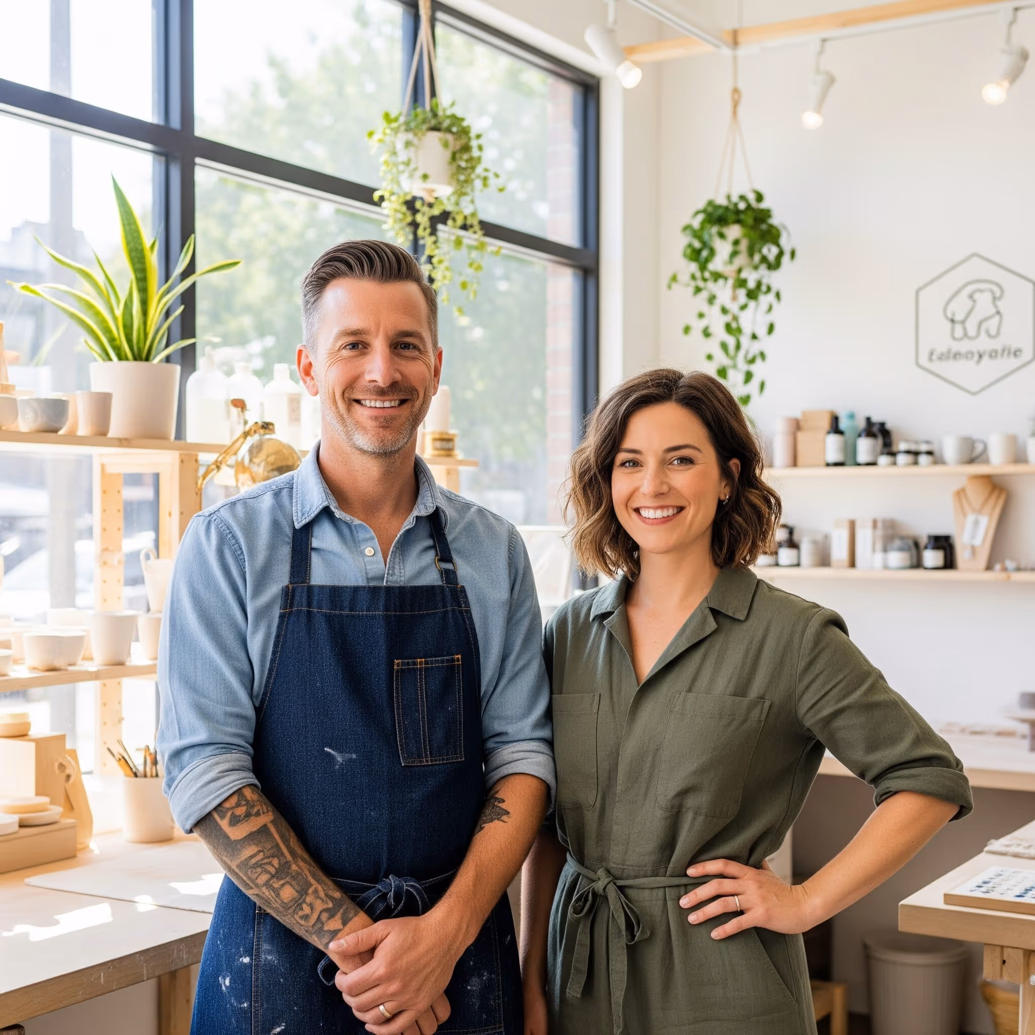Un couple PME dans leur boutique