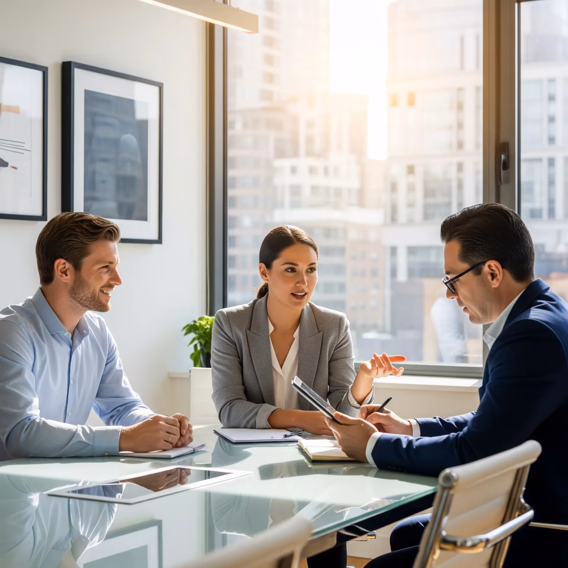 3 personnes dans un bureau PME