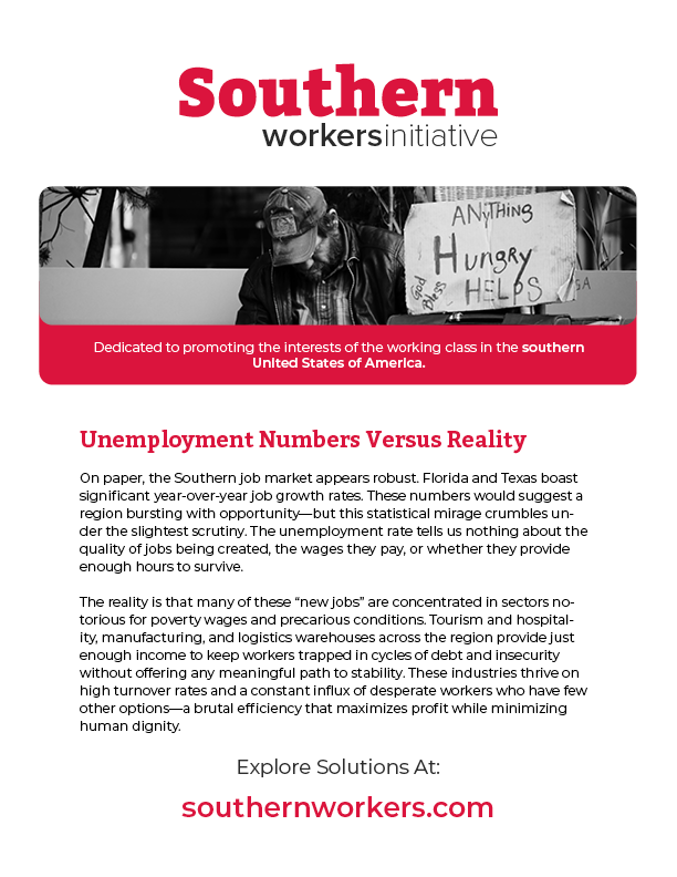 Unemployment Numbers vs Reality Flyer
