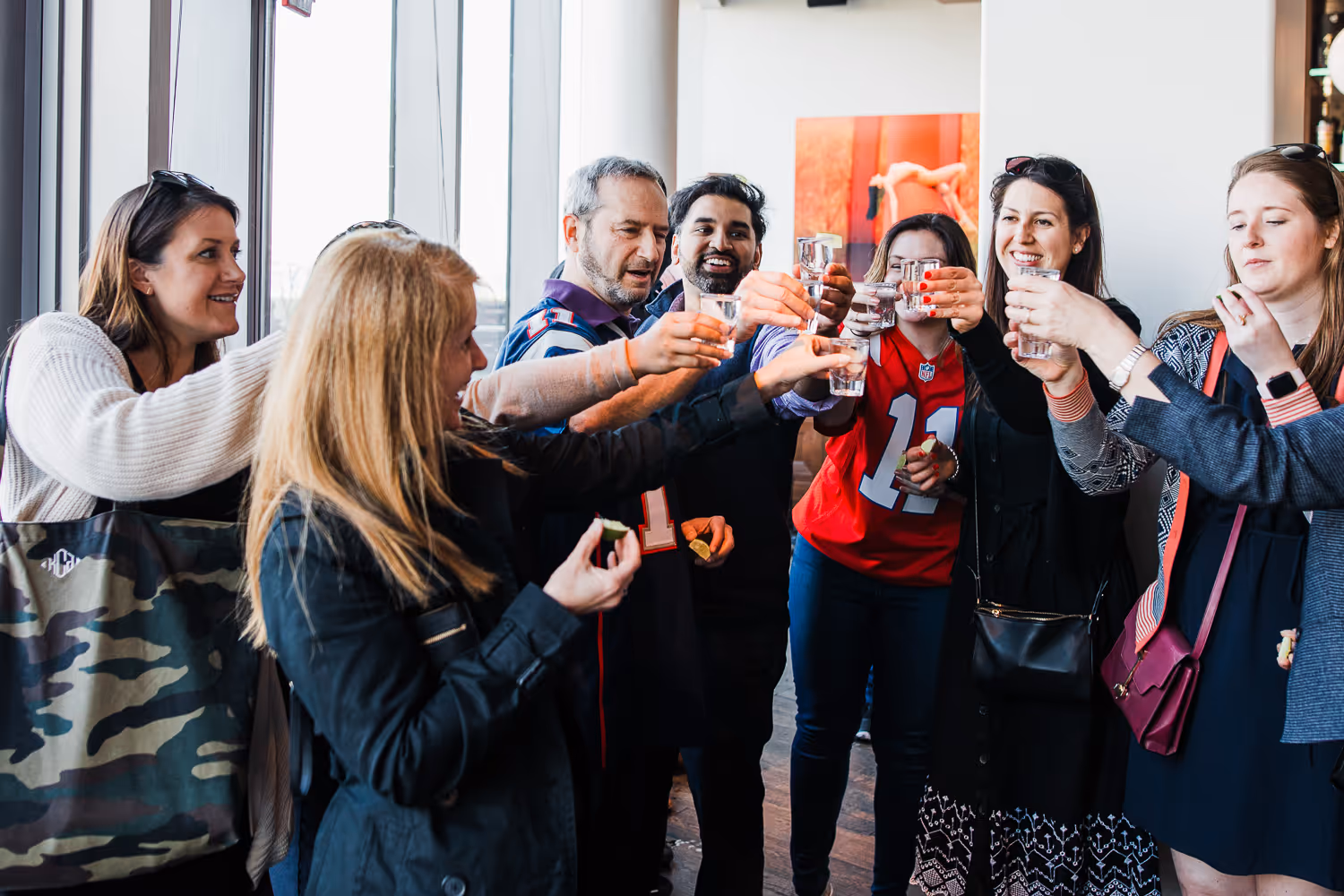 Guests enjoying a Boston event captured candidly by local event photographer.
