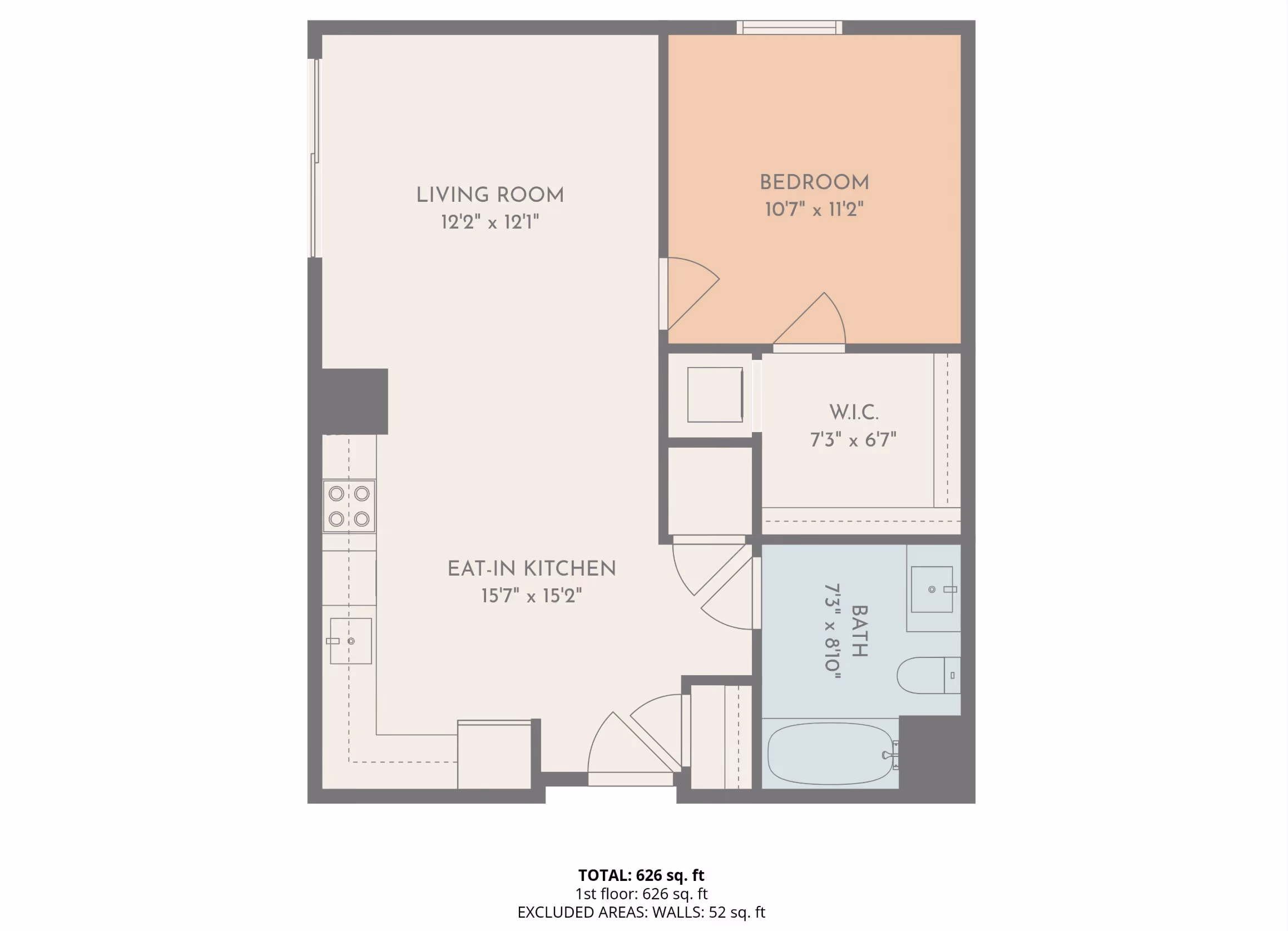 Premium 2D real estate floor plan in Boston. Detailed with room measurements and fixed furniture, delivered MLS-ready within 24 hours.
