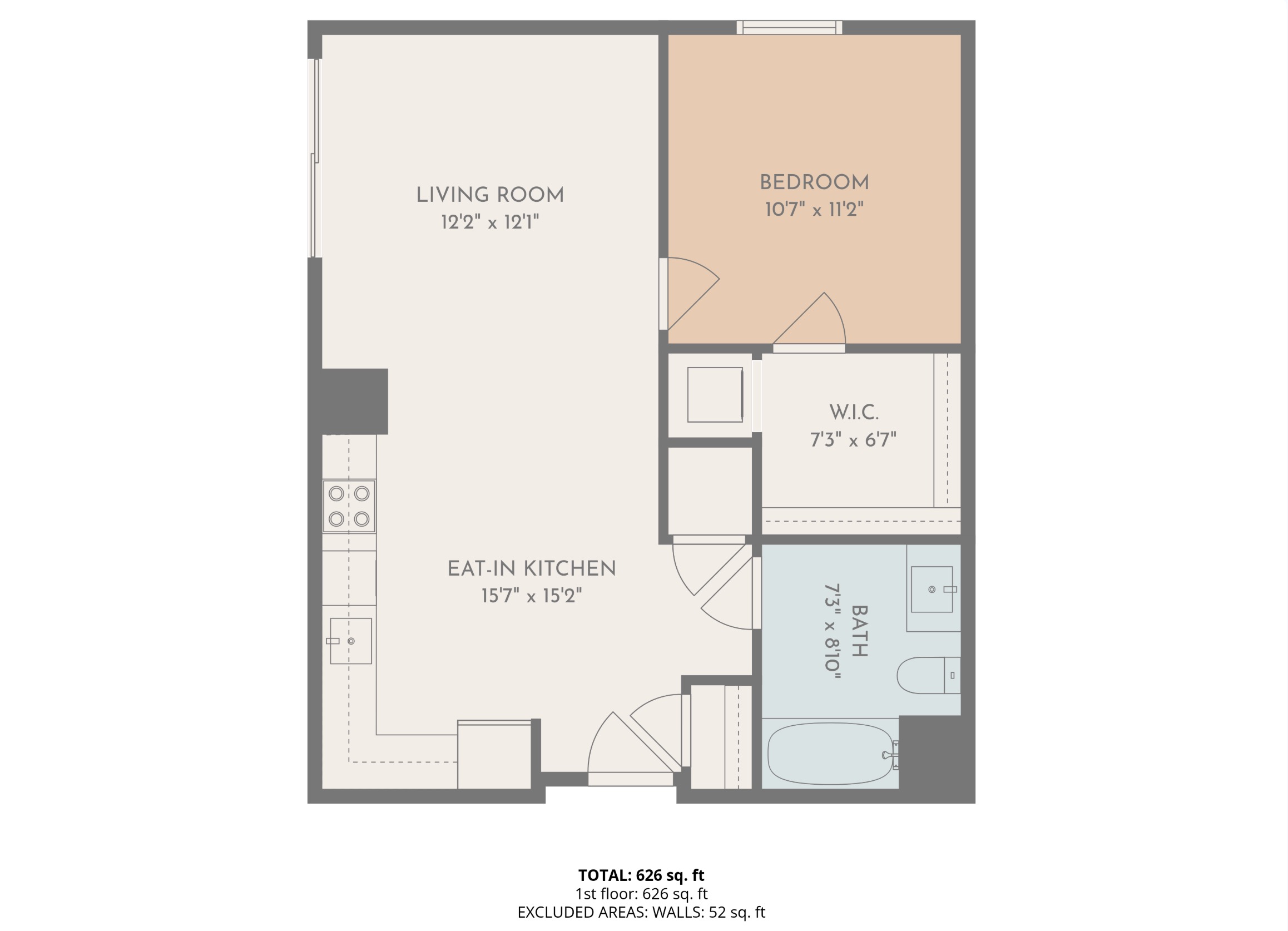 Premium 2D real estate floor plan in Boston. Detailed with room measurements and fixed furniture, delivered MLS-ready within 24 hours.