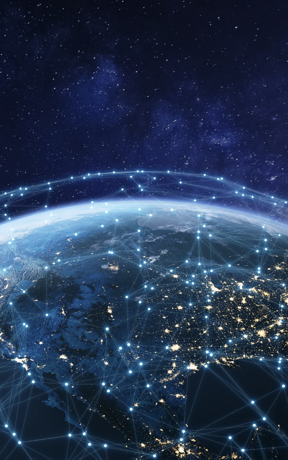 The globe overlay with data connection grids