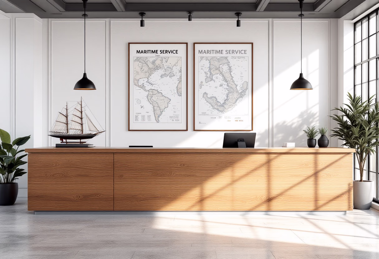 image of a contact desk at a maritime service