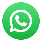 Ícono de WhatsApp en blanco dentro de un círculo blanco sobre fondo negro.