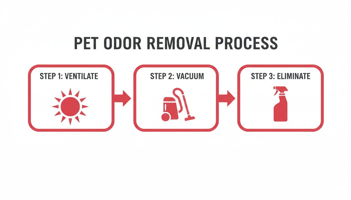 Infographic about how to remove pet odor from car