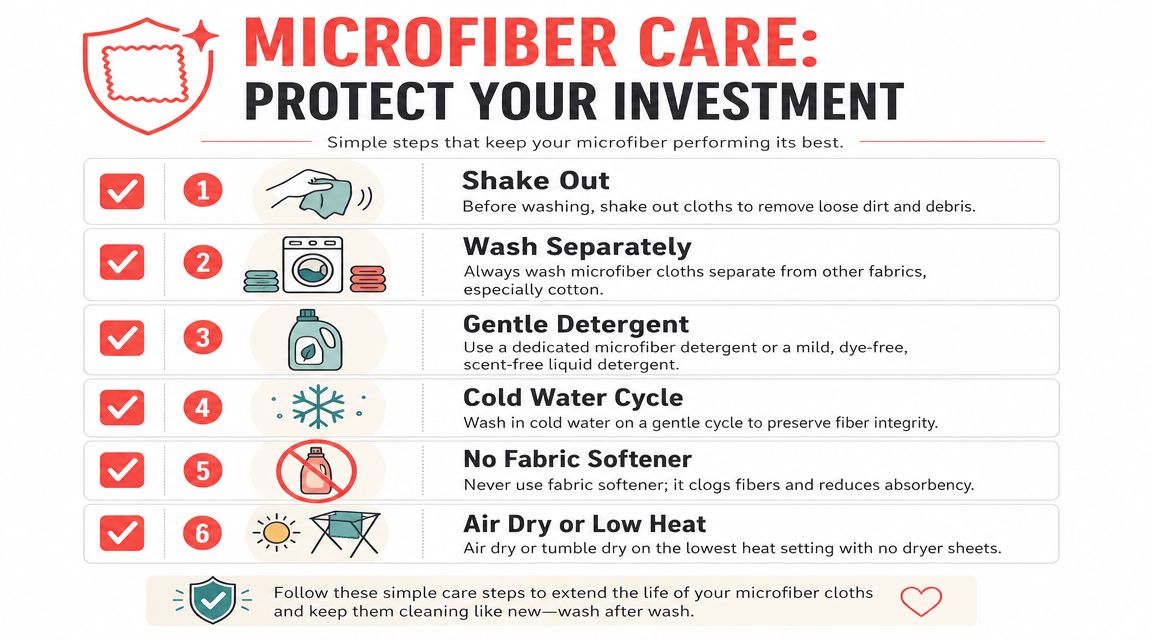 Proper Washing and Care for Your Microfiber