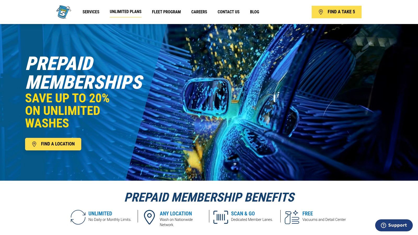 Take 5 Car Wash – Unlimited Memberships (including prepaid 6‑month deals)