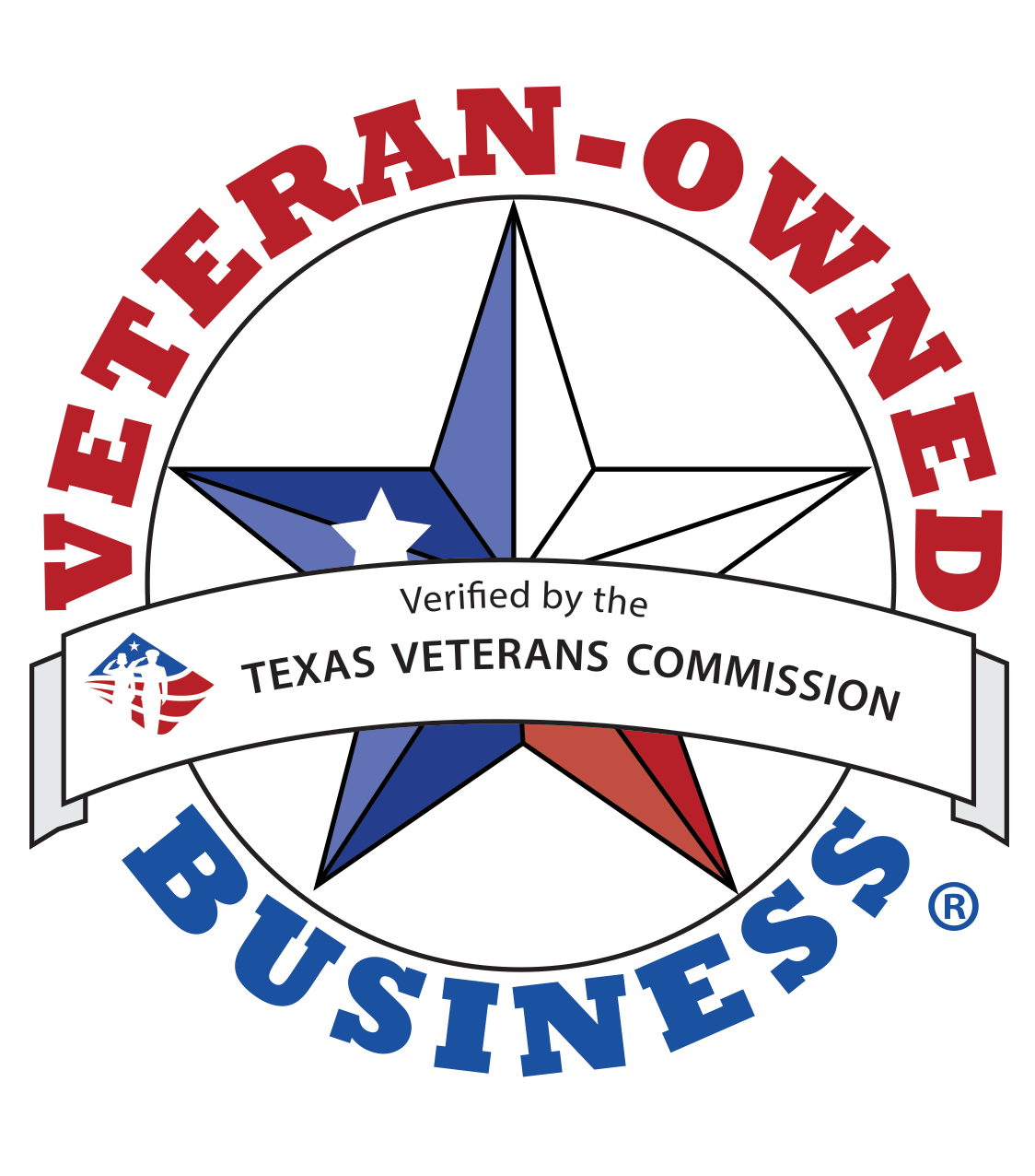 Veteran owned Texas business logo representing a company founded by a U.S. Army veteran and West Point graduate, symbolizing leadership, discipline, and trusted service