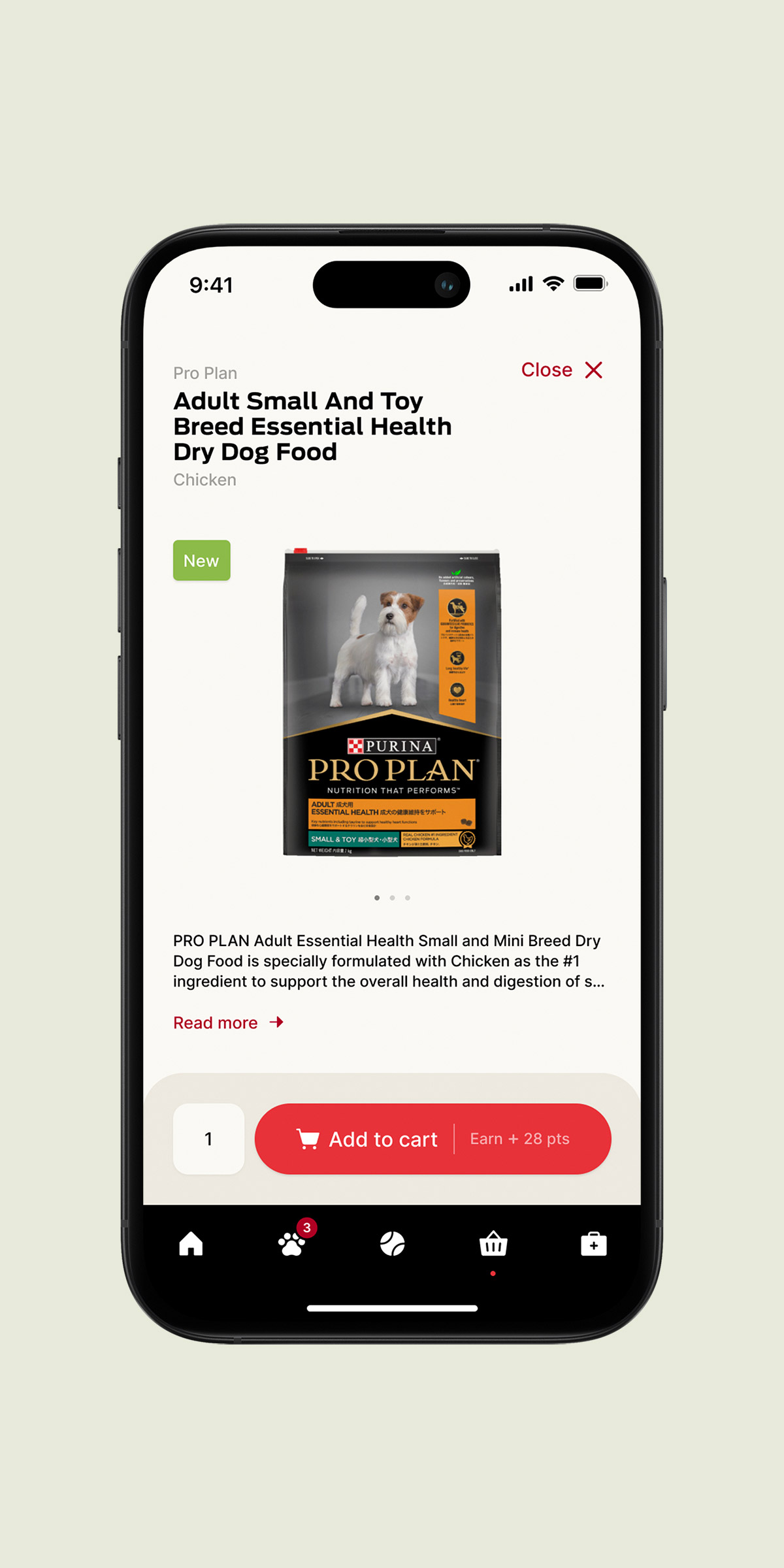 Purina app screen
