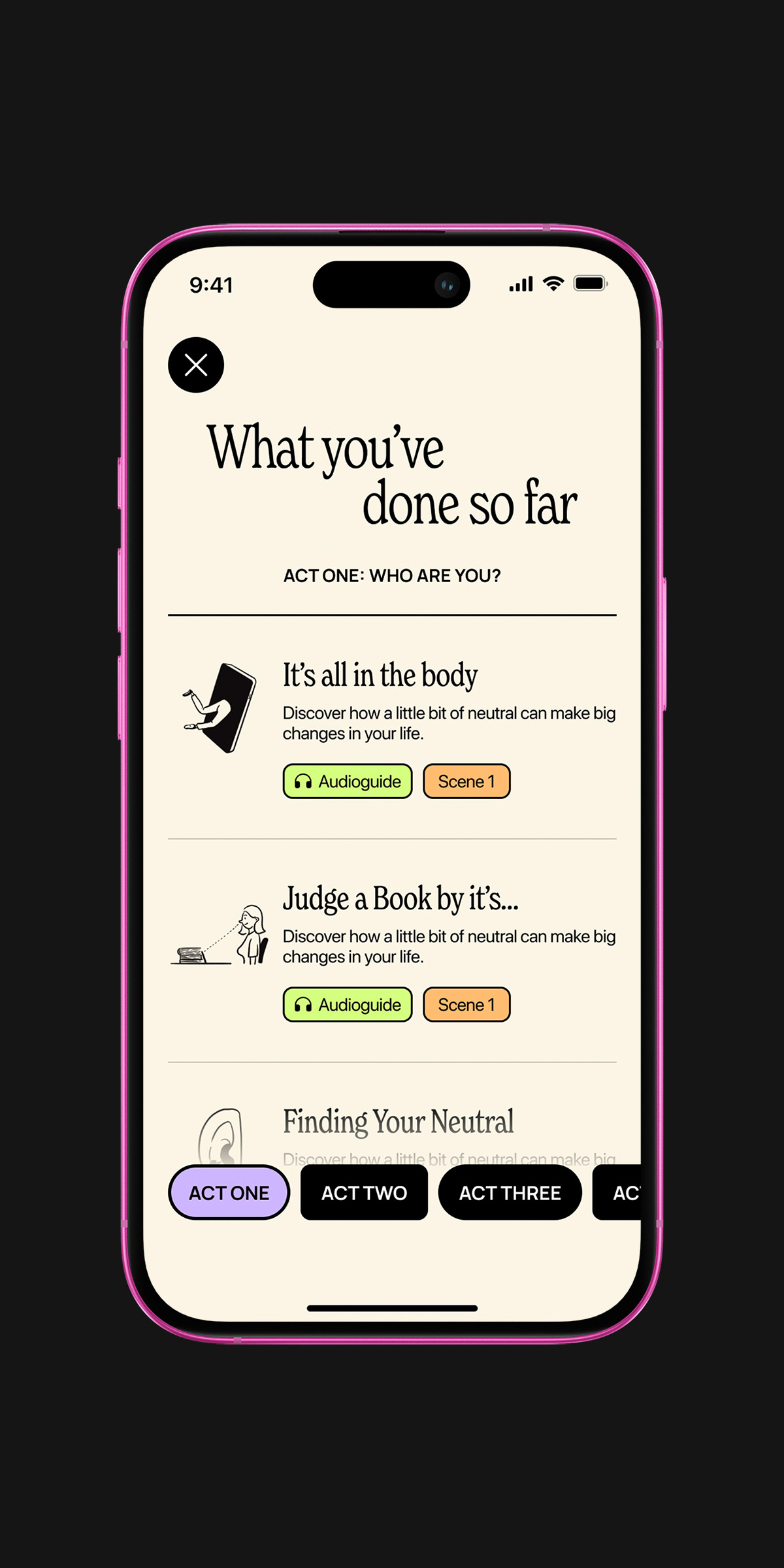 Prologue by NIDA app screen