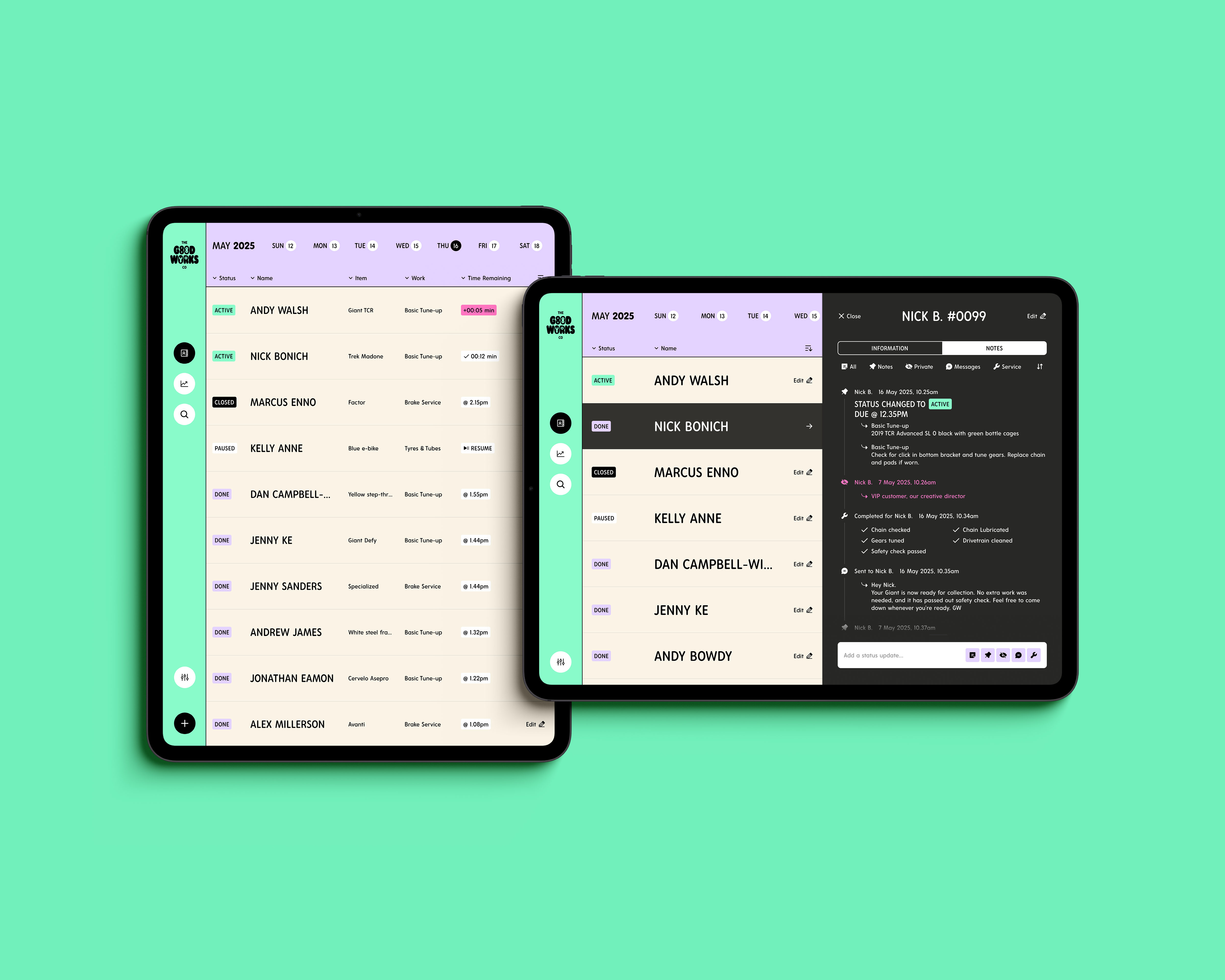 The Good Works app screens