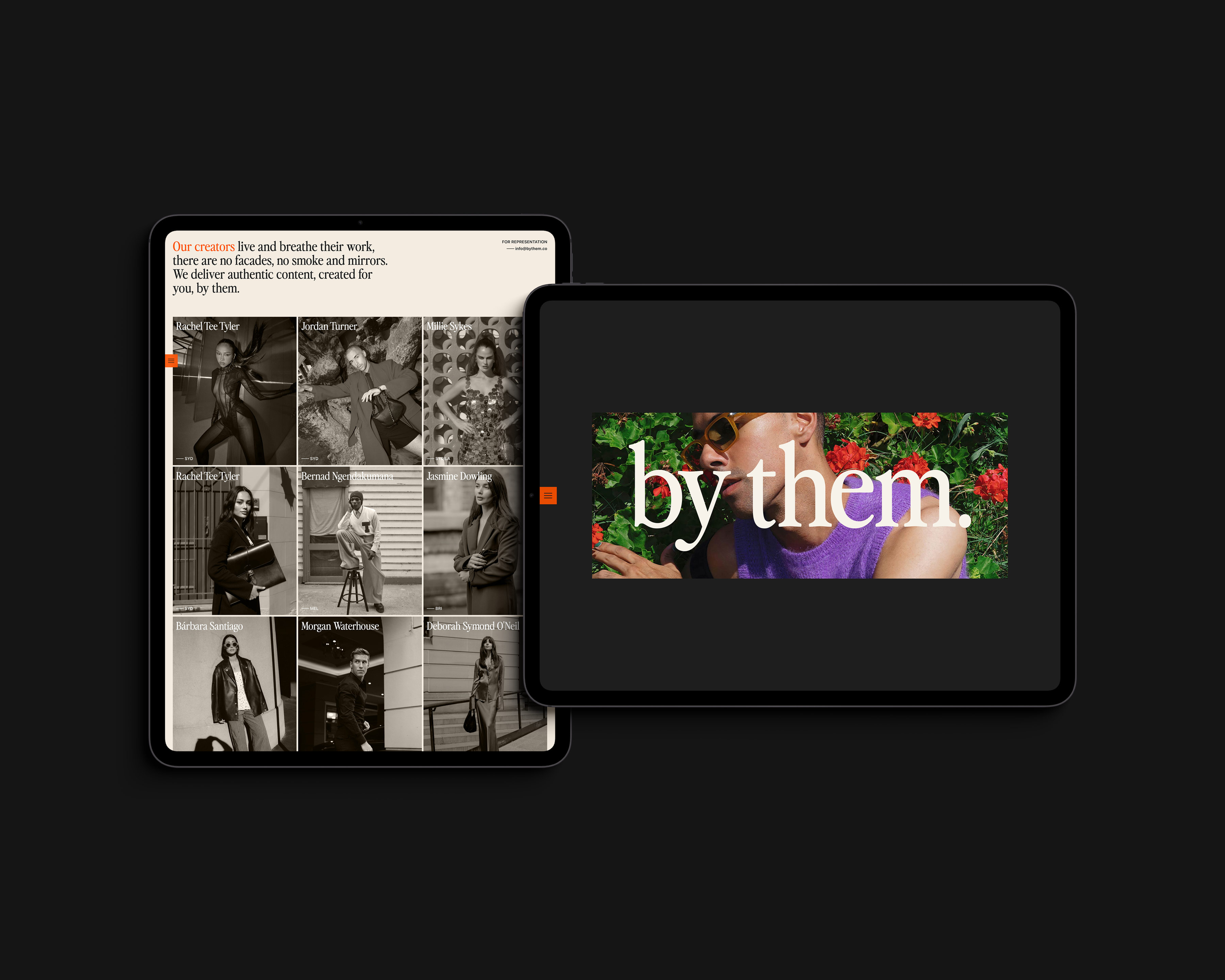 By Them web screens